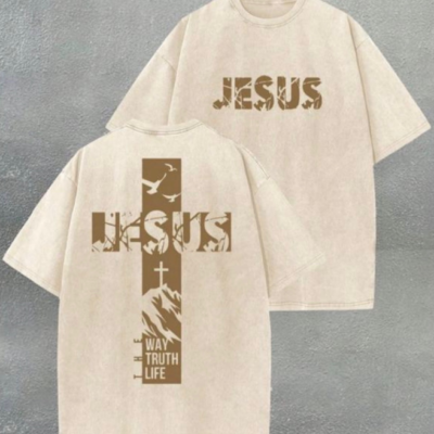 Camiseta estampada "JESÚS" algodón alto gramaje 👕